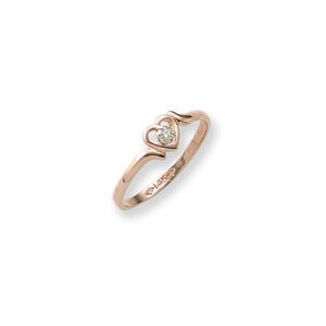 Child heart diamond gold ring