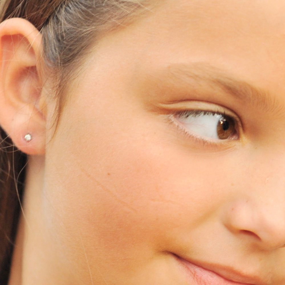 Shop diamond earrings for your baby or child.