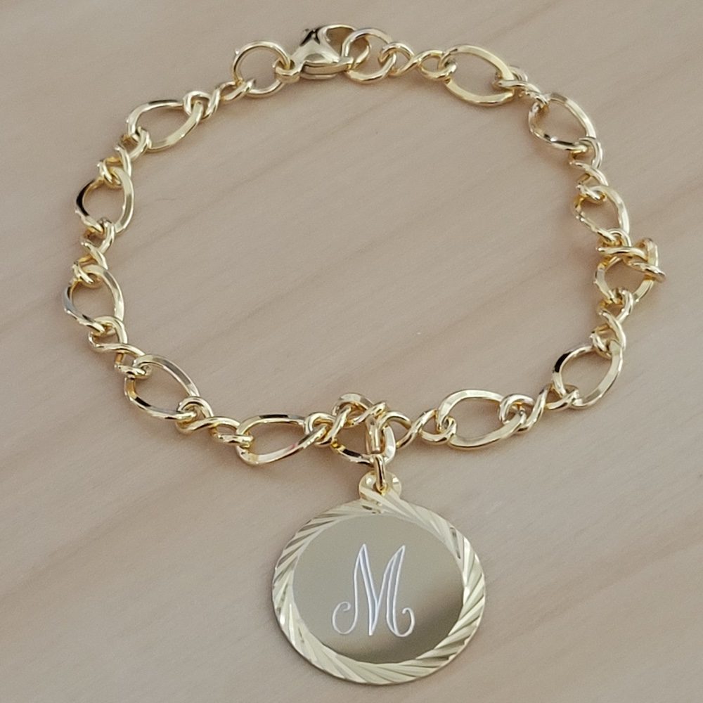 Gold-plated charm bracelets for kids.
